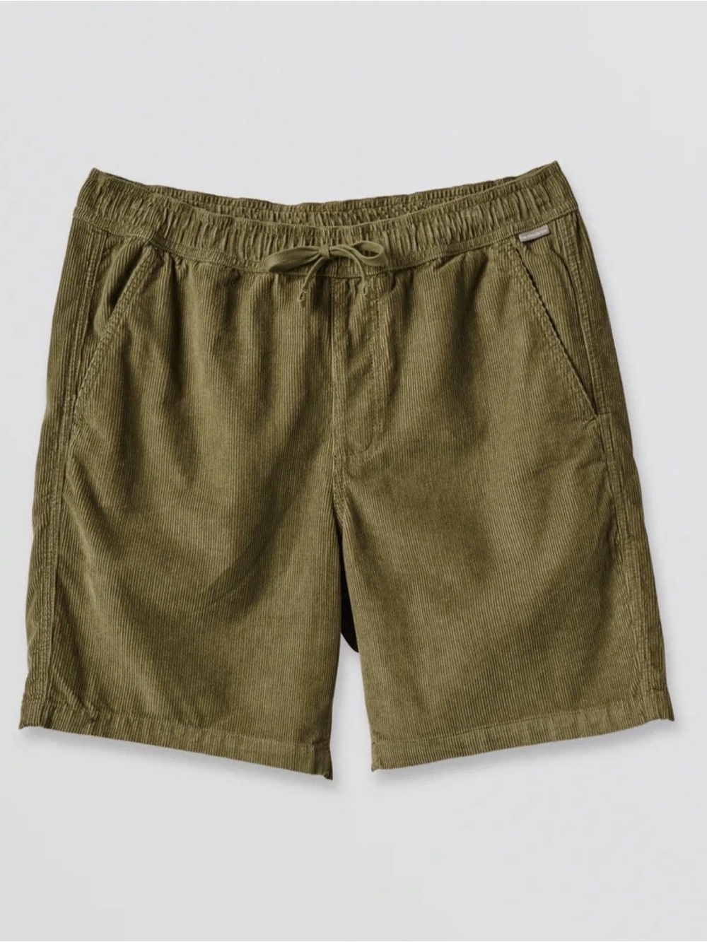 Quiksilver Men's Olive Green Corduroy Elastic Waist Shorts